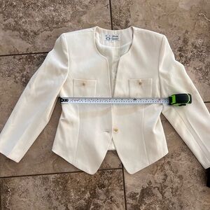 Cream Blazer with clear and Gold Buttons